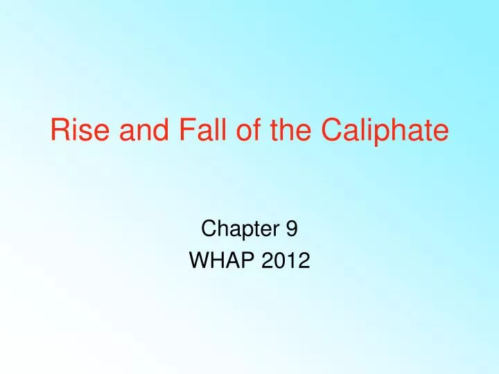 rise and fall of the caliphate