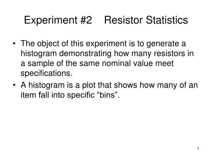 experiment 2 resistor statistics