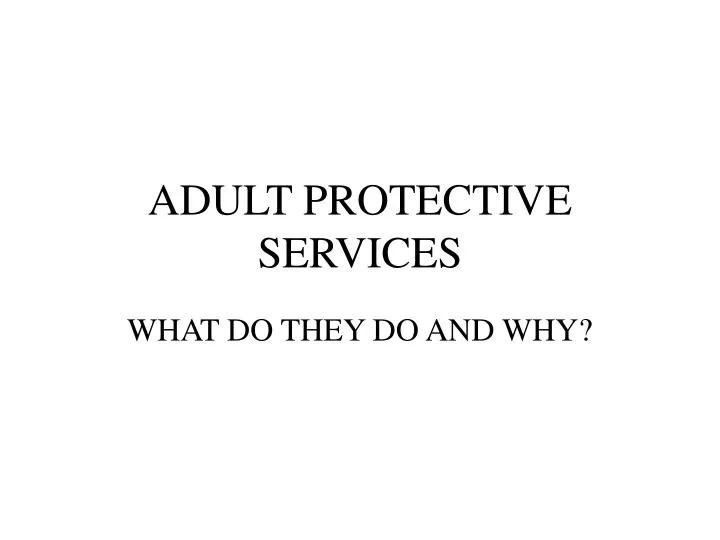 adult protective services