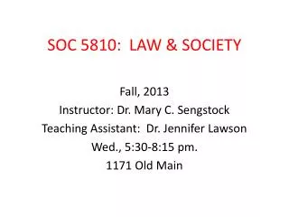 SOC 5810: LAW &amp; SOCIETY