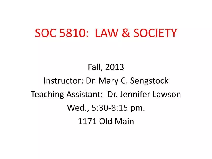 soc 5810 law society