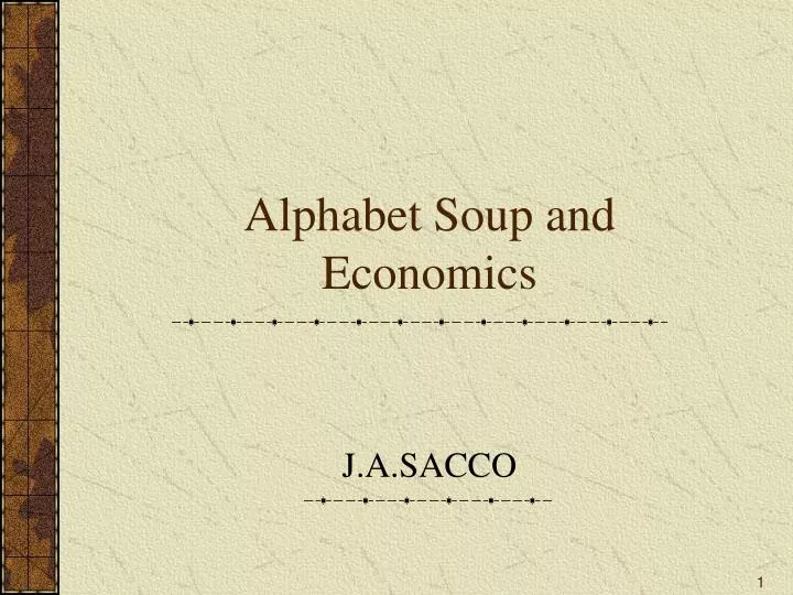 alphabet soup and economics