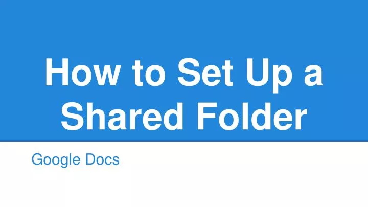 how to set up a shared folder