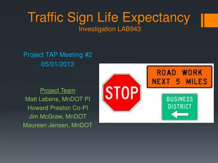 traffic sign life expectancy investigation lab943