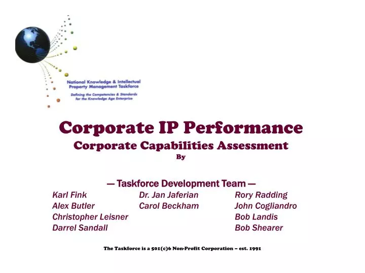 corporate ip performance corporate capabilities assessment by
