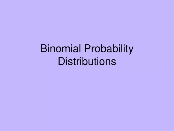 binomial probability distributions