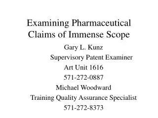 Examining Pharmaceutical Claims of Immense Scope
