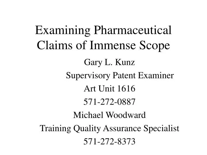 examining pharmaceutical claims of immense scope