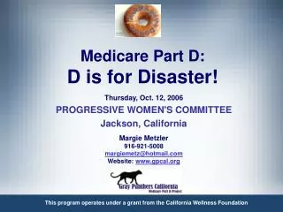 Medicare Part D: D is for Disaster!