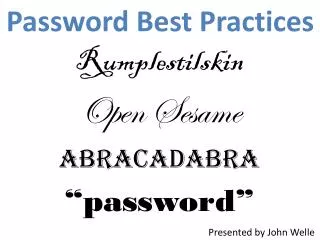 Password Best Practices