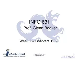 INFO 631 Prof. Glenn Booker