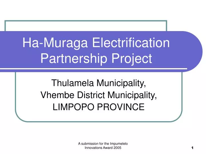 ha muraga electrification partnership project