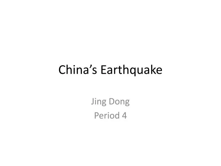 china s earthquake