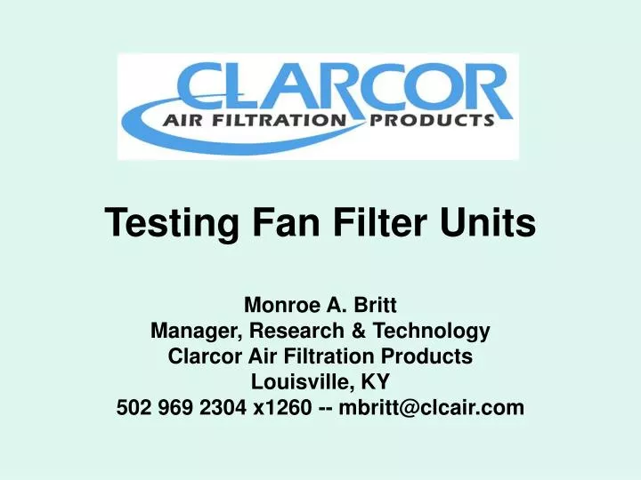 testing fan filter units