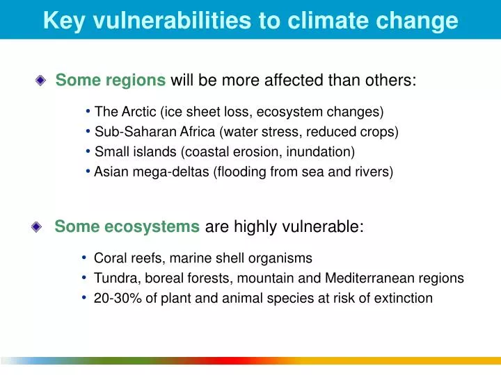 key vulnerabilities to climate change