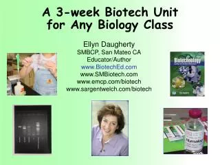 A 3-week Biotech Unit for Any Biology Class