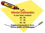 Mental Subtraction - slide 1