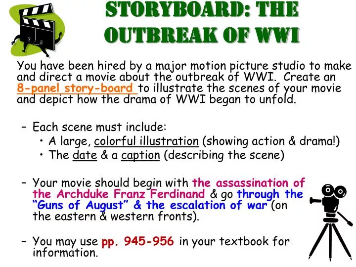 storyboard the outbreak of wwi
