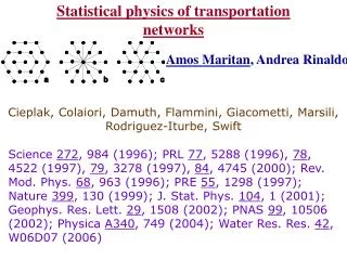 Statistical physics of transportation networks