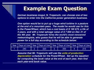 Example Exam Question