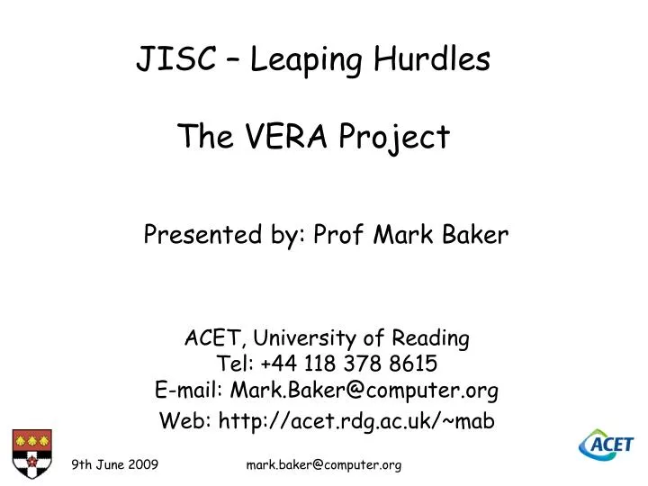 jisc leaping hurdles the vera project