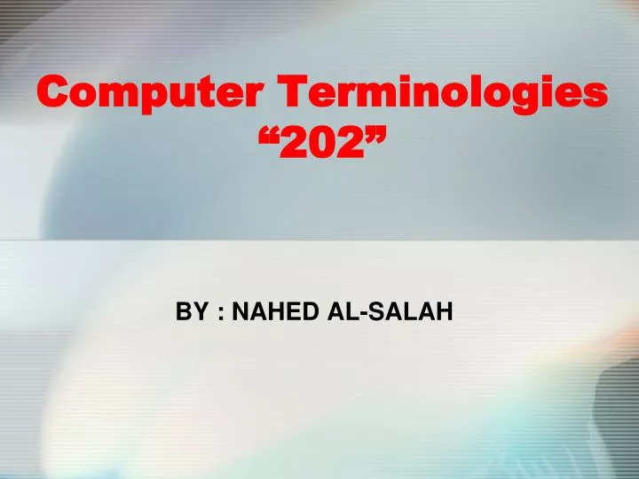 computer terminologies 202