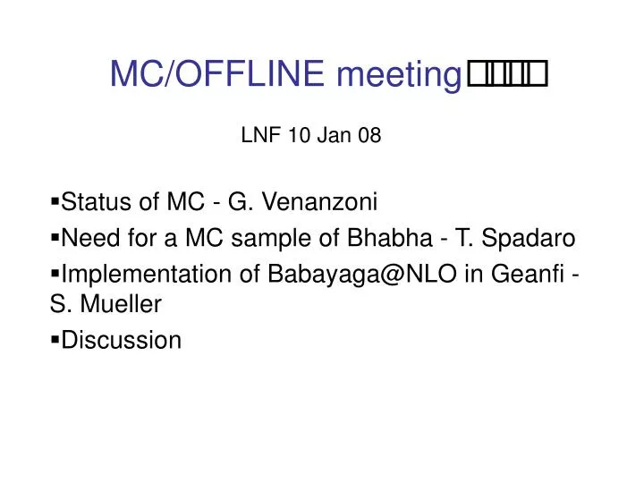 mc offline meeting