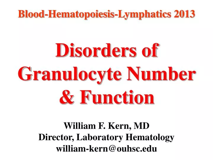 disorders of granulocyte number function