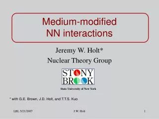 Medium-modified NN interactions