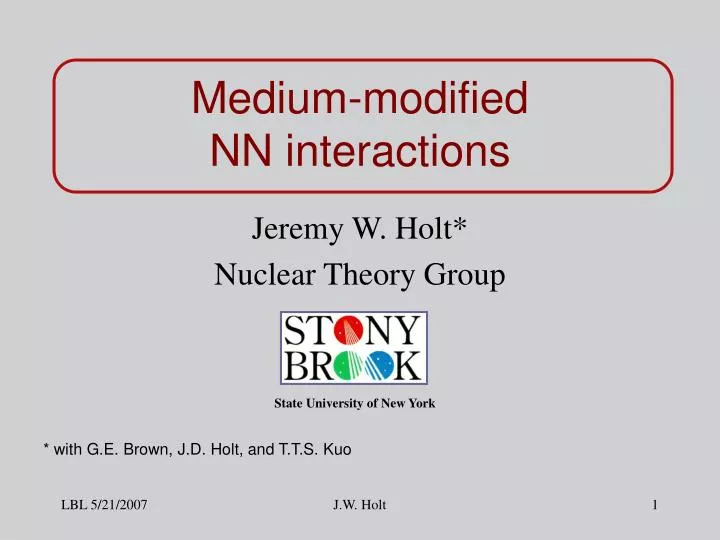 medium modified nn interactions