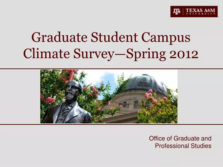 graduate student campus climate survey spring 2012