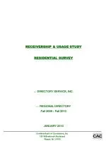 RECEIVERSHIP &amp; USAGE STUDY RESIDENTIAL SURVEY … DIRECTORY SERVICE, INC. … REGIONAL DIRECTORY - slide 1