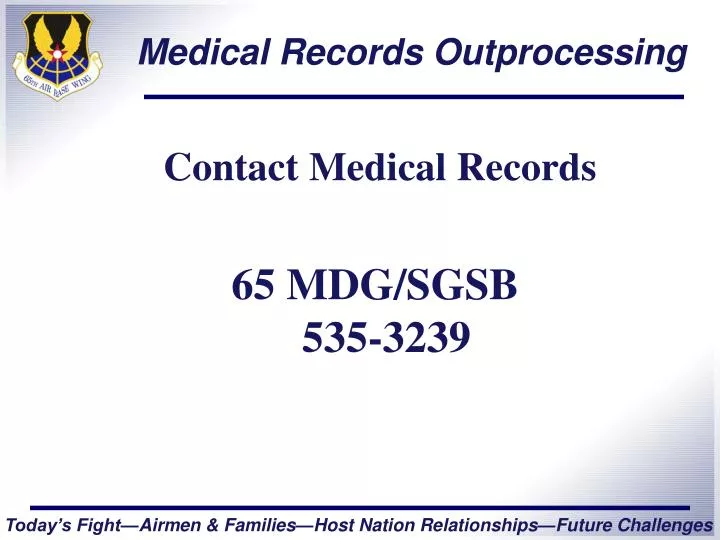 medical records outprocessing