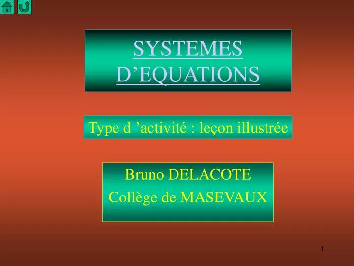 systemes d equations