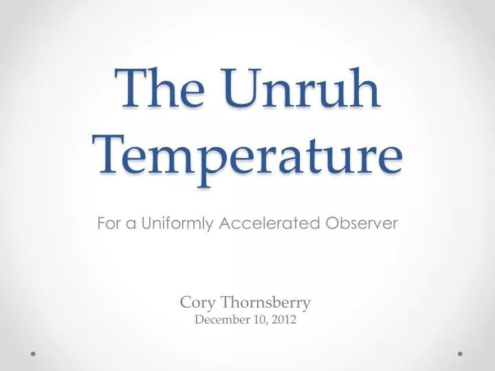 the unruh temperature