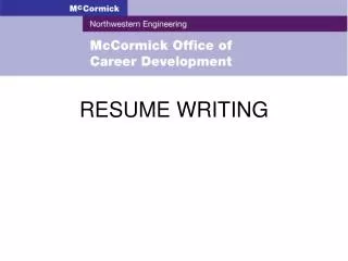 RESUME WRITING