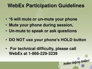 WebEx Participation Guidelines