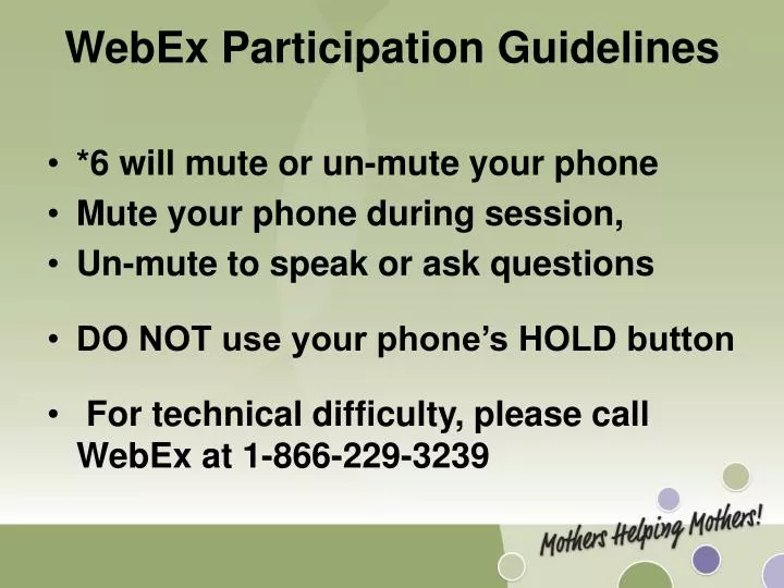 webex participation guidelines