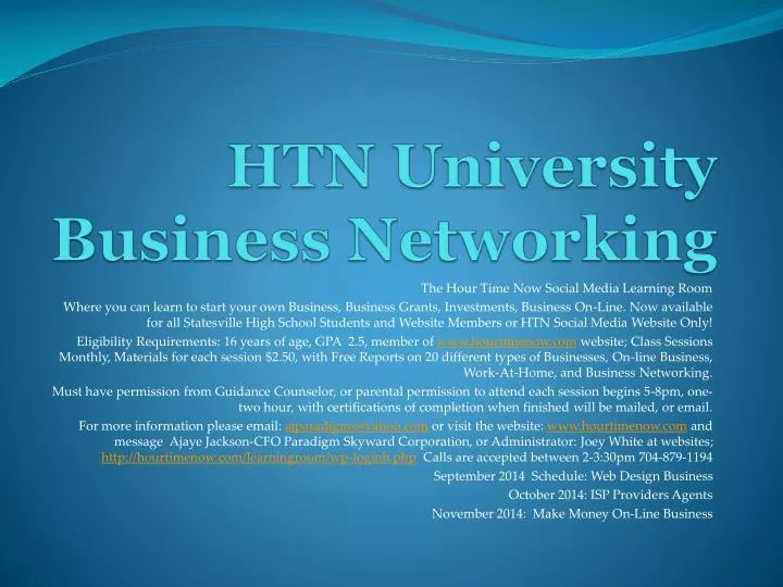 htn university business networking
