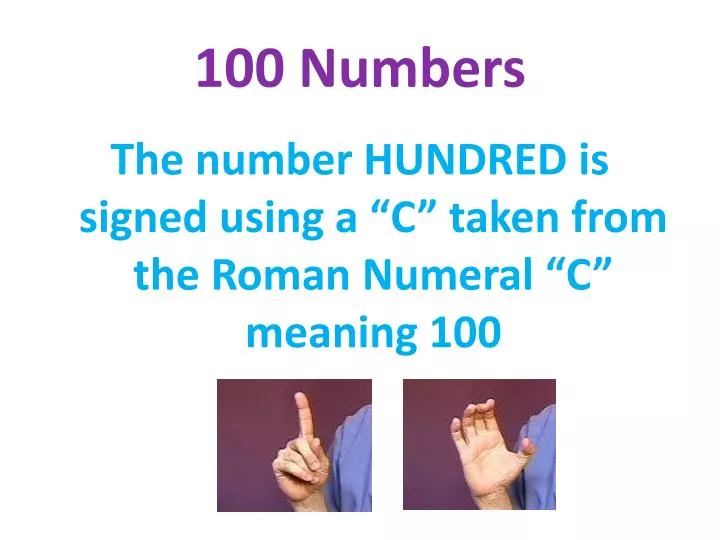 100 numbers