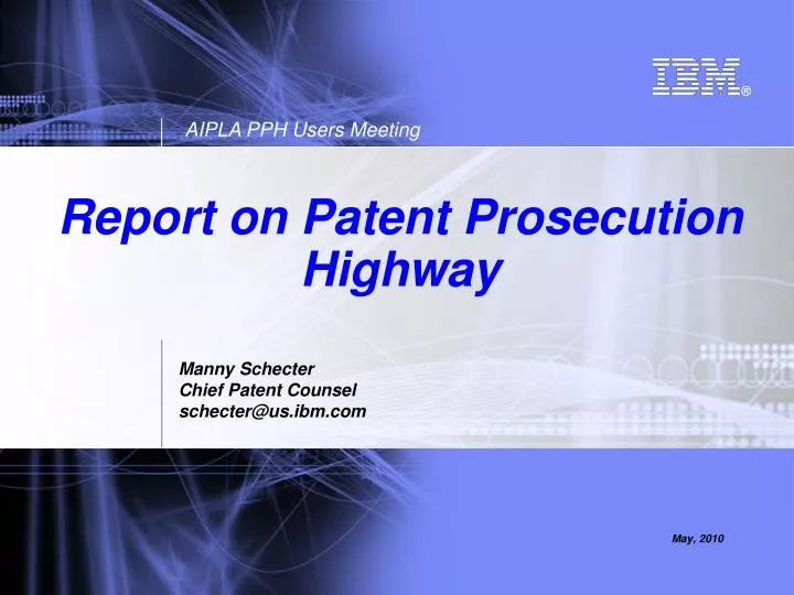 report on patent prosecution highway