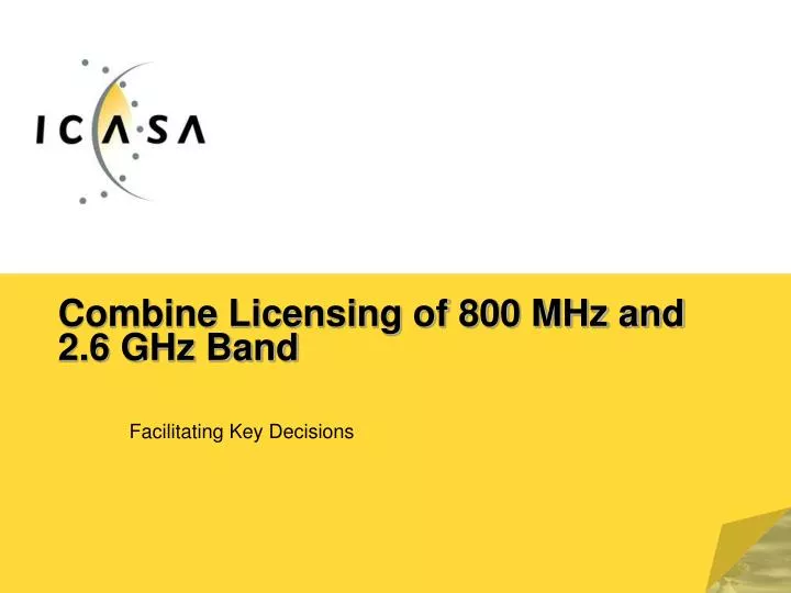 combine licensing of 800 mhz and 2 6 ghz band