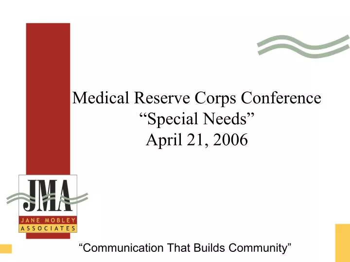 medical reserve corps conference special needs april 21 2006