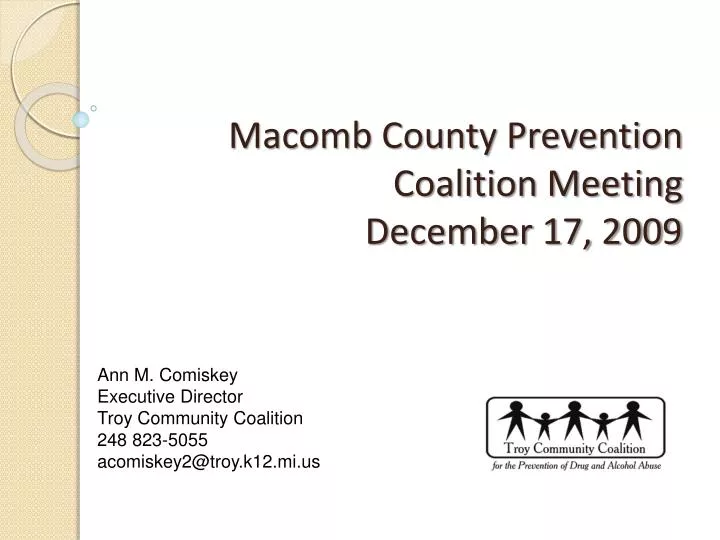 macomb county prevention coalition meeting december 17 2009
