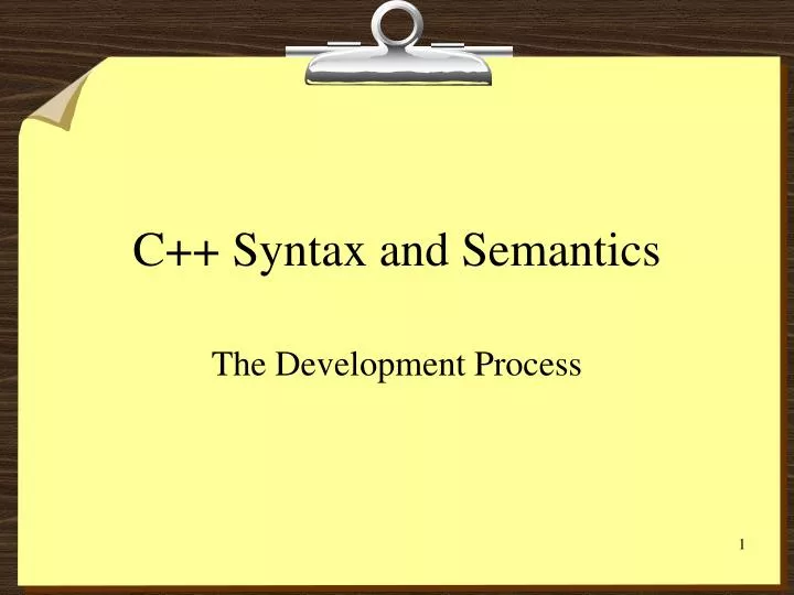 c syntax and semantics