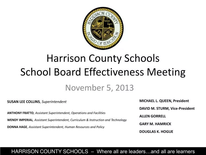 harrison county schools school board effectiveness meeting