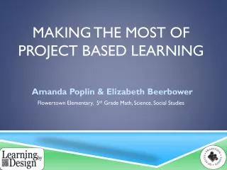 making the most of project based learning