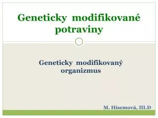 geneticky modifikovan potraviny