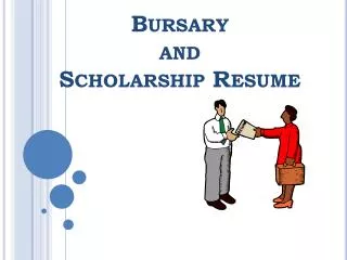 Bursary and Scholarship Resume