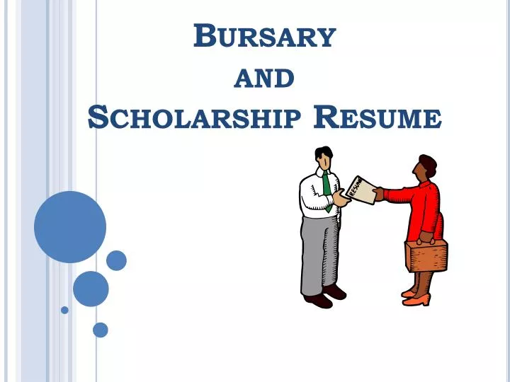 bursary and scholarship resume